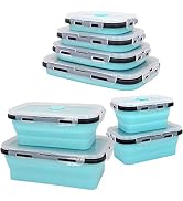 Plastic Food Storage Containers With Lids -4PC Silicone Collapsible BPA Free Lunch Box Airtight V...