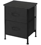 American Dream 2-Drawer Storage Tower, Slim Fabric Dresser with Steel Frame, Narrow Organizer Uni...