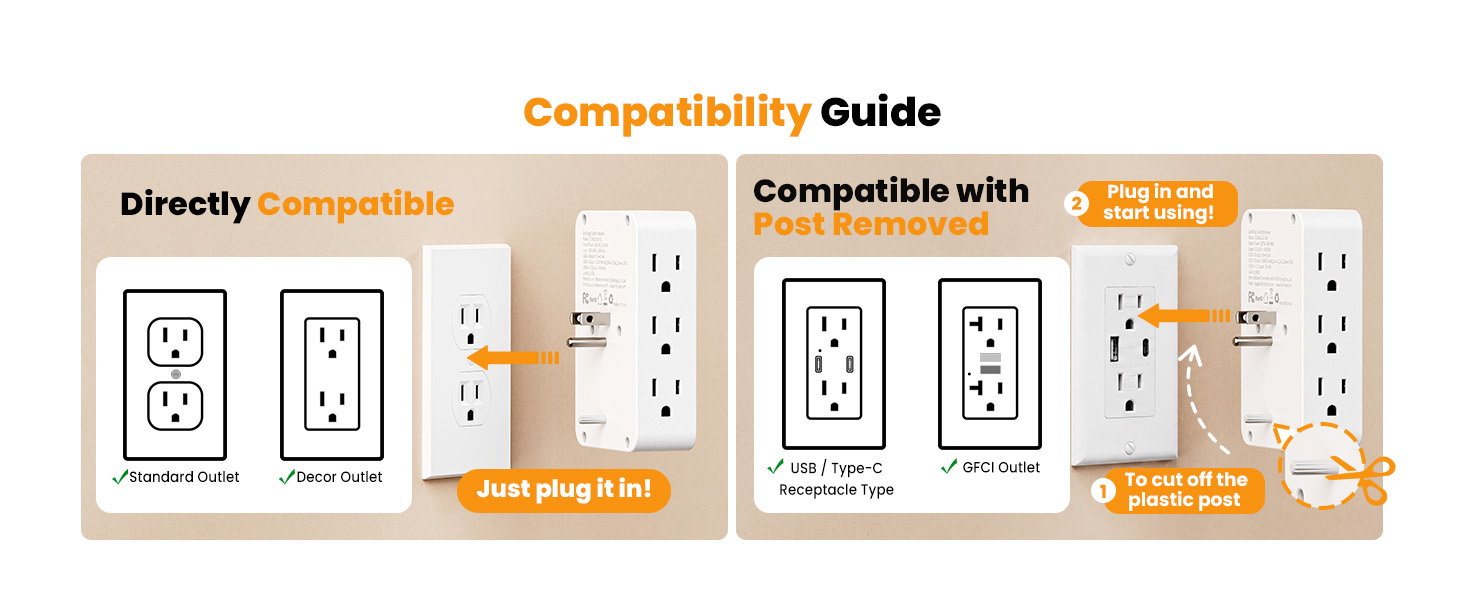 side plugs for wall outlet