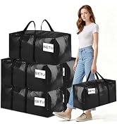Extra Large Storage Bags Moving Bags Heavy Duty with Zipper Handles, BETU 6 Pack Clothes Storage ...