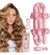 BLINKEEN Jumbo Heatless Hair Curler Set-Satin Heatless Curls Overnight, Jumbo Curling Rod Headban...