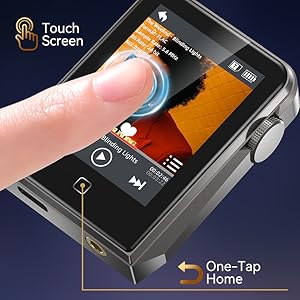 Portable HiFi Audio Player touchscreen HiFi MP3 Player Hi-res Sound Sleep Timer Relaxation Bedtime