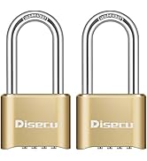 Disecu Heavy Duty 4 Digit Combination Lock 2.5 Inch Long Shackle Outdoor Waterproof Padlock for S...
