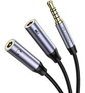 MOSWAG Headphone 3.5mm Splitter Audio Mic Y Splitter Cable, Headphone Mic Audio Adapter, TRRS Hea...