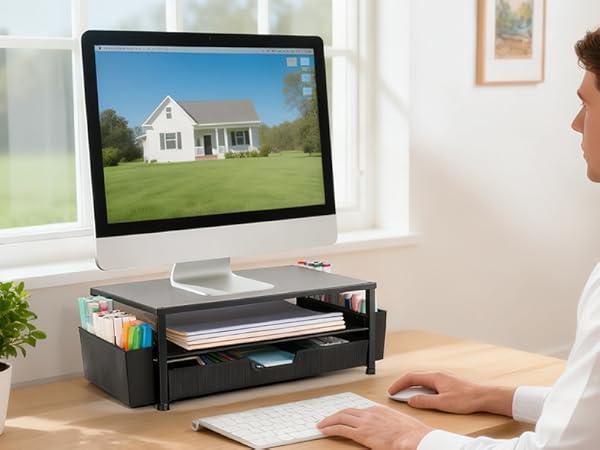 desk organizer monitor stand