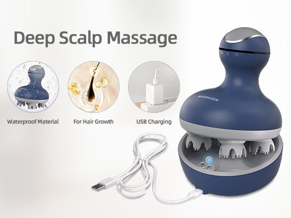 head massager, scale massager, hair massager, Electric Scalp Massager Waterproof