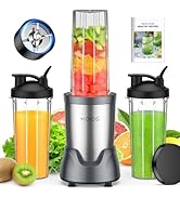 KOIOS Blender for Smoothies,Personal Blender for Shakes and Smoothies with 3 * 22oz To-Go Cups,22...