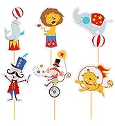 Toddmomy Circus Cupcake Topper 72Pcs Circus Cake Decorations Carnival Theme Party Decorations for...
