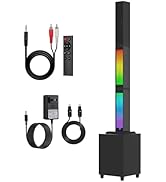 ROXAAN Bluetooth Sound Bar with Subwoofer, Detachable Soundbars &amp; RGB Lights, 45W 2.1 Channel Hom...