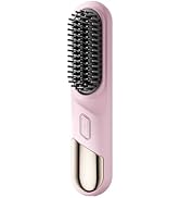Portable Cordless Hair Straightening Brush, Mini Travel Size, Ceramic Coating, Anti-Scald Design ...