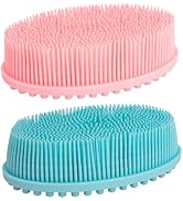 DNC Silicone Body Scrubber Exfoliating Bath Body Brush for Shower 2 Pack