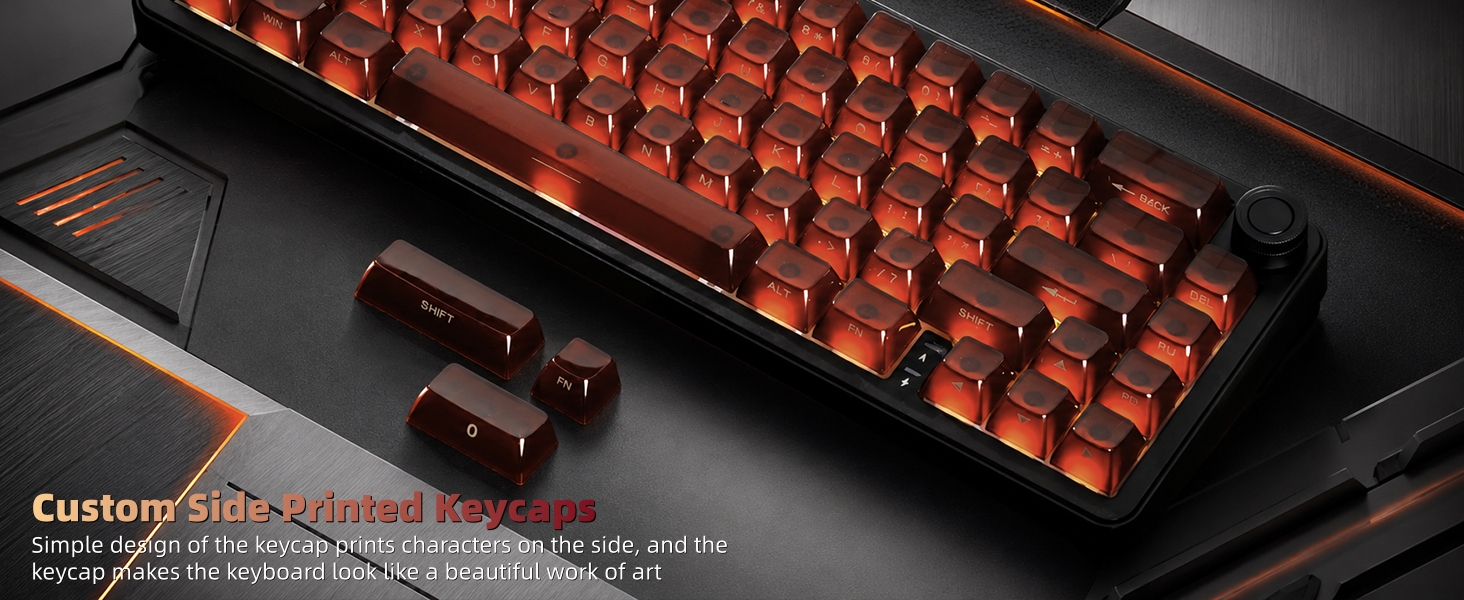 Keycaps Jelly Ceramic Keycaps Style, Clear Keycaps, Transparent Side Printed Keycaps