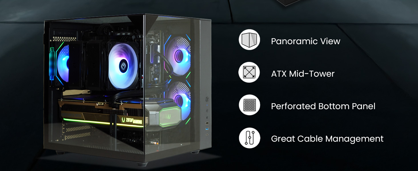 Zalman ZQBE ATX Mid Tower Gaming PC Case