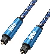 EMK Optical Audio Cable, Digital Audio Optical Cable Nylon Braided S/PDIF Toslink Male to Male Op...