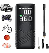 Cordless Tire Inflator 150PSI Auto Shut off, Faster inflation Portable Air Compressor with Dual D...