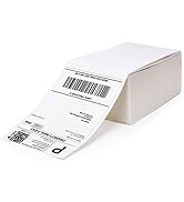 MFLABEL Fanfold 4" x 6" Direct Thermal Labels White Perforated Shipping Labels (4 Stacks)