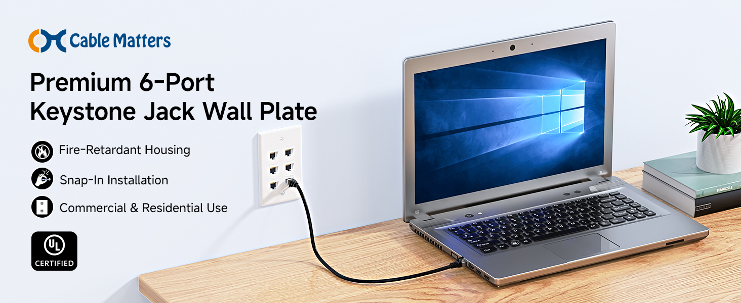 Low Profile 2-Port Keystone Jack Wall Plate