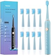 Yoomue Sonic Electric Toothbrush for Adults &amp; Kids - 5 High-Performance Modes, 8 Replacement Head...