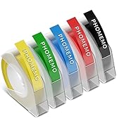 Embossing Label Tapes Replacement for Zodzi E975,EazeID Omega S,Dymo Label Maker Refills,3/8 Inch...