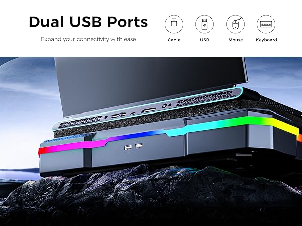 Gaming Laptop Cooling Stand rgb laptop fan cooling pad heat dissipation laptop stand with fan deck
