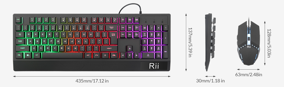 Rii USB Wired Gaming keyboard and Mouse Combo