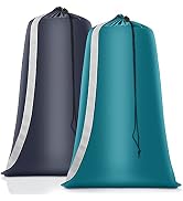 Heavy Duty Laundry Bag 2 Pack XL Nylon Laundry Bags with Straps, Washable Large Dirty Clothes Org...