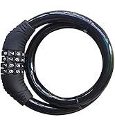 Bike Lock Cable, QSPORTPEAK 4 Digit Resettable Combination Security Cable Lock Self Coiling Cable...