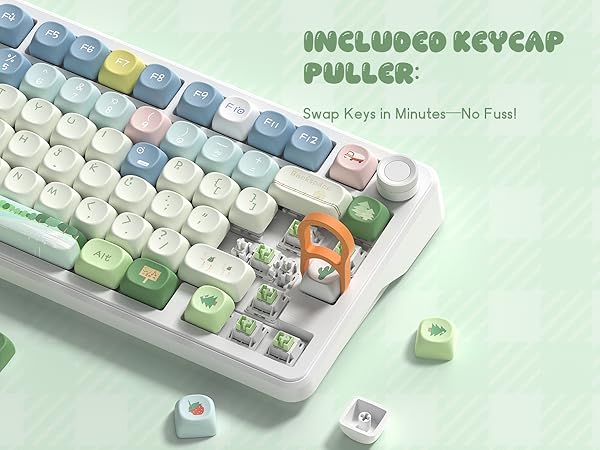 easy replace keycaps with keycap puller