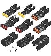 AMZWEI 35PCS Multitool Blades, 7 Types Titanium & HCS Oscillating Tool Blades for Wood Metal Plas...