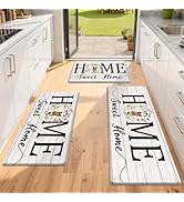 Yamaziot Anti Fatigue Kitchen Rug Set of 3, Non-Slip Waterproof Farmhouse Cushioned Comfort Stand...