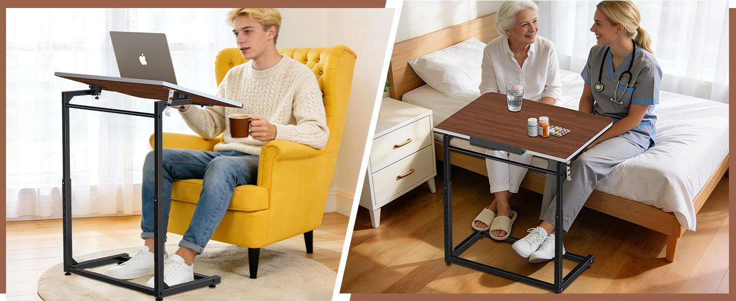 Adjustable-angle side table