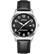 CIVO Easy Read Watches for Men: Waterproof Watch with Clear Blue Dial Silver Stainless Steel - An...