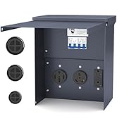 Joinfworld Temporary Power Outlet Panel Weatherproof, Thicker RV Pedeatal Electrical Breaker Box ...