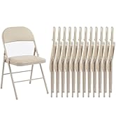 Sweetcrispy Folding Chair 12 Pack, Leather Padded Folding Chairs, Sturdy Metal Foldable Chairs, E...