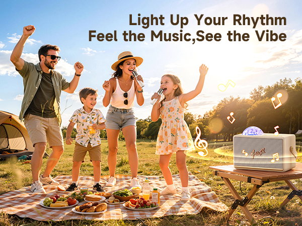 Karaoke Machine for Kids Adults Teen with Northern Lights