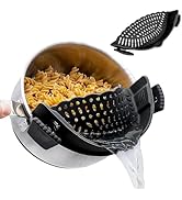 Clip On Strainer Silicone for All Pots and Pans, Pasta Strainer Clip on Food Strainer for Meat Ve...