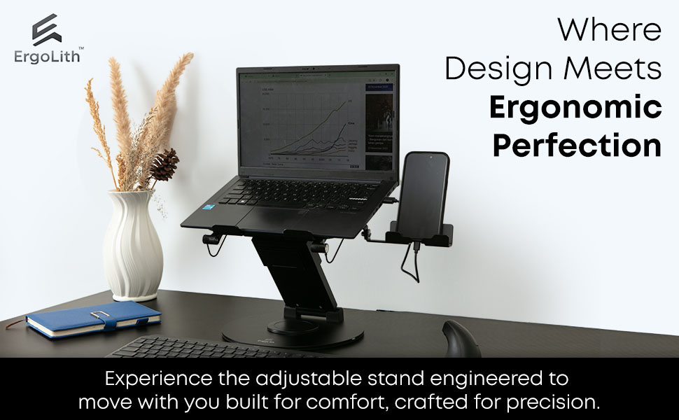 laptop stand - adjustable laptop stand - black laptop stand - laptop stand for desk