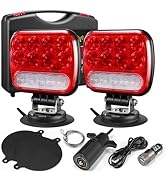 Partsam Wireless LED Trailer Light Kit Magnetic Towing Tail Light Portable Universal Stop Turn Ru...