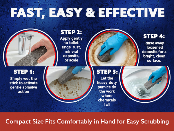  Kitchen Stains, Grill, Scouring Stick for Cleaning Pool, Rust, Toilet Rings &amp; Hard Water Rings 