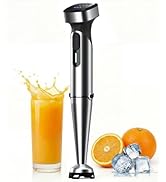 Turelar Cordless Immersion Blender with Rchargeable Battery, Portable Hand Blenders with Adjustab...