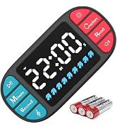 DOOMAY Digital Kitchen Visual Timer: 3.6'' Large LED Display, Magnetic, 3 Brightness, 4 Alarms, 4...
