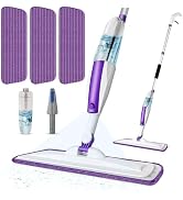 Spray Mops for Floor Cleaning Floor Mop with a Refillable Spray Bottle and 3 Washable Microfiber ...