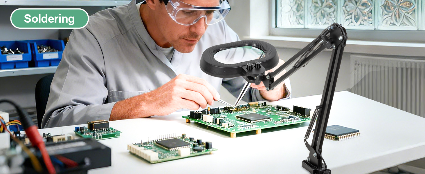 magnifying glass with stand floor magnifying glass with light magnifying light Solder repair