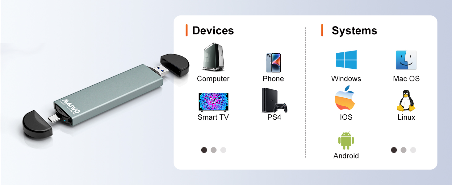 M.2 SSD Enclosure for NVME &amp; SATA, USB A to USB C M.2 SSD Enclosure