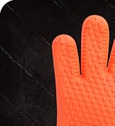 KITCHEN PERFECTION Silicone Smoker Oven Gloves -Extreme Heat Resistant BBQ Gloves -Handle Hot Foo...