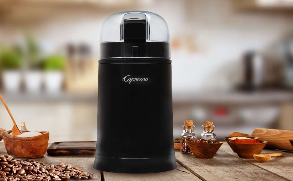Capresso, coffee, bean, grinder, blade, coffee grinder, compact, versatile, drip coffee, frenchpress