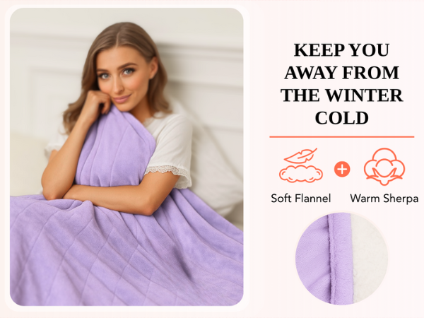 purple heated throw blanket