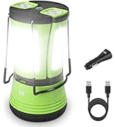 LE LED Camping Lantern Rechargeable, 600LM, Detachable Flashlight, Perfect Lantern Flashlight for...