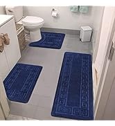Pauwer Bathroom Rugs Sets 3 Piece, Non Slip Bath Mats for Bathroom Floor, Shaggy Microfiber Bath ...