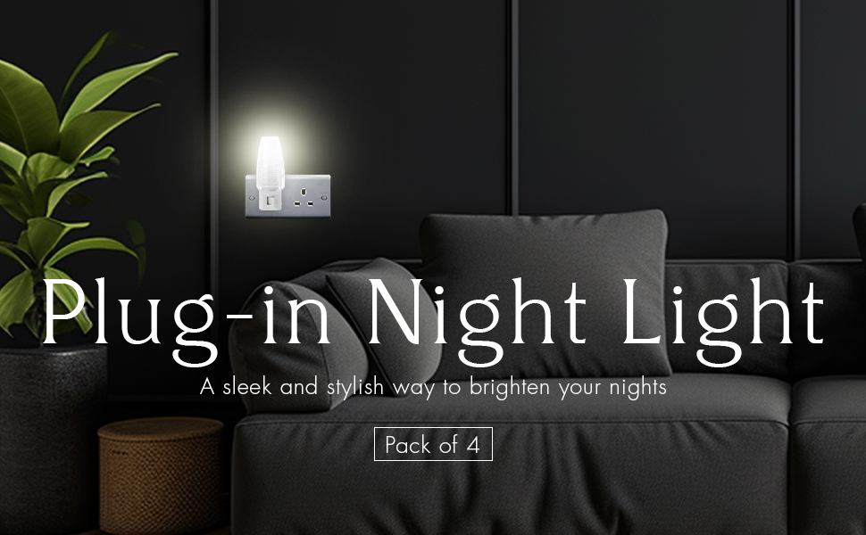 Plug in Night Light with Manual On/Off Switch for Hallway, Kid’s Bedroom Stairways Includes 4W Bulb